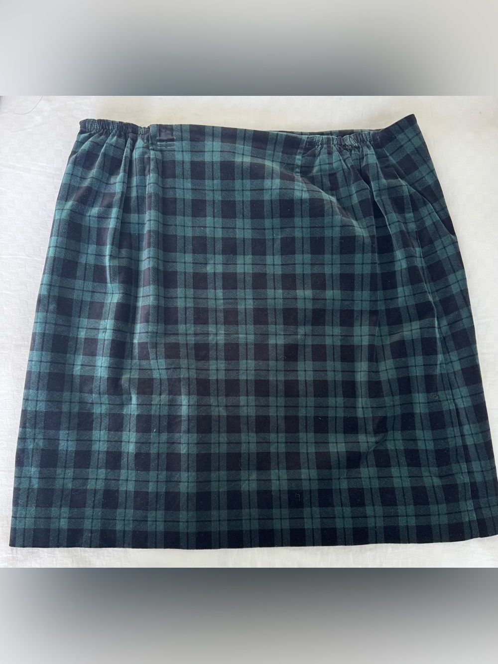 Talbots Green and Black Plaid Skirt